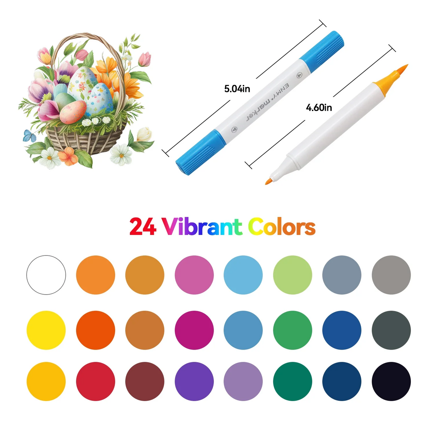 24 Colors Acrylic Paint Pens Markers,ASOVNXF Dual Tip Acrylic Paint Markers with Brush Tip and Fine Tip for Rock Painting,Wood,Canvas,Stone,Ceramic Surfaces,DIY Crafts Making Art Supplies