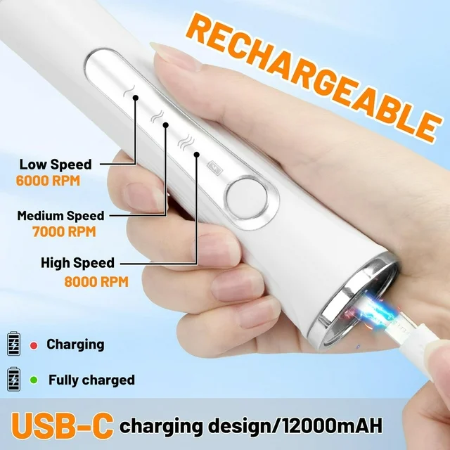 Milk Frother Handheld Rechargeable, Coffee Frother Wand Drink Mixer Electric Whisk for Coffee, Detachable With 3 Stainless Whisks, Hand Mixer for Lattes, Cappuccino, Matcha, Egg, No Stand,Black