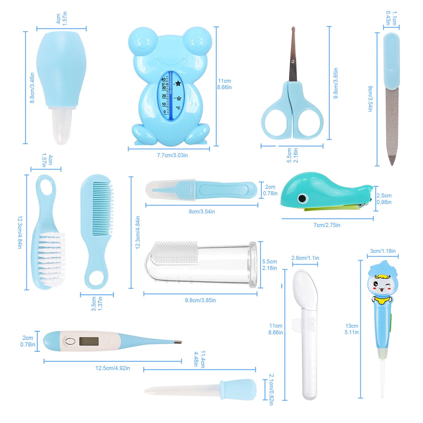 Baby Grooming Kit,13 in 1 Safety Newborn Nursery Care Set with Hair Brush Comb Nail Clipper Nasal Aspirator,Baby Essentials Kit for Newborn Girls Boys-Pink Baby Healthcare and Grooming Kit