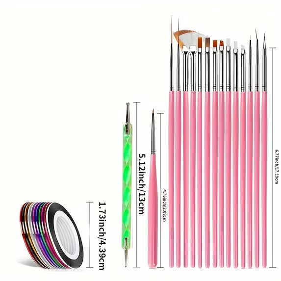 73PCS Nail Art Brushes Set,Nail Art Tools Kit,Nail Supplies with Nail Art Pens,Nail Dotting Tool,Nail Rhinestones,Nail Foil,Dust Brush,Butterfly Nail Art Sequins,Nail Stickers for Nail Art