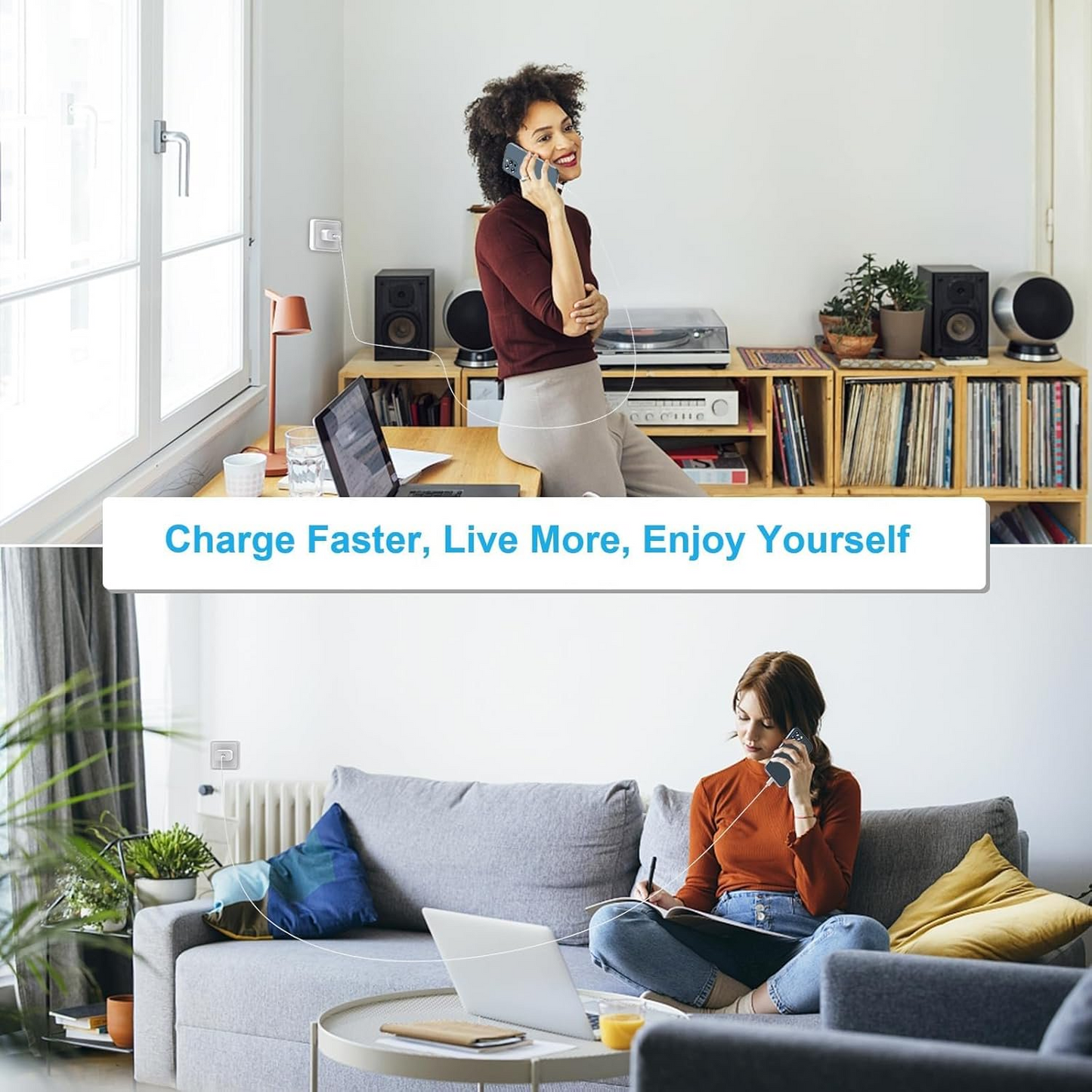 USB C Charger Fast Charging for iPhone 16 15 - 2Pack 20W PD USB C Wall Charger with 10FT Fast Charging Cable Compatible iPad Air 5th/4th, iPad Pro 12.9/11 inch, iPad 10th, iPhone 16 Pro Max/Plus