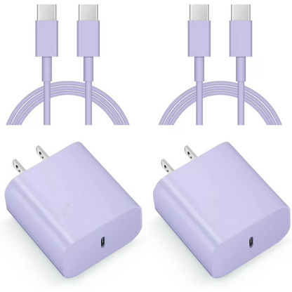 Charger for iPhone 16 15 Charger Fast Charging iPhone 16 Pro Max Charger 6FT 2-Pack iPad Pro Charger for iPhone 16/iPhone 16 Pro/iPhone 16 Pro Max,iPad Pro,iPad Mini/Air4/Samsung/Android,Purple
