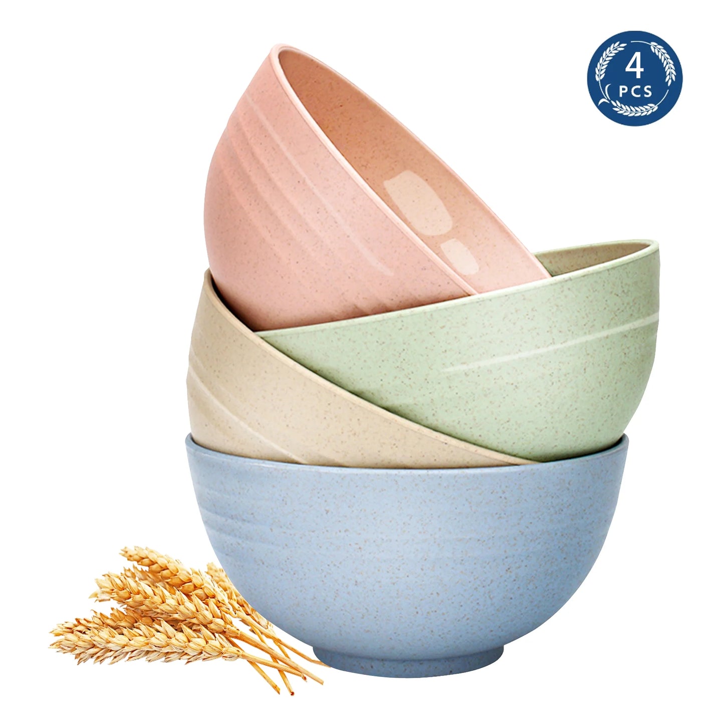 Unbreakable Cereal Bowls-24 OZ Eco-Friendly Fiber Bowls Lightweight Bowl Sets 4-Dishwasher and Microwave Safe - for Rice,Soup Bowls,Condiments,Side Dishes,or Ice Cream(24 OZ)