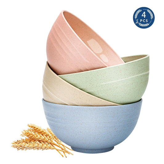 Unbreakable Cereal Bowls-24 OZ Eco-Friendly Fiber Bowls Lightweight Bowl Sets 4-Dishwasher and Microwave Safe - for Rice,Soup Bowls,Condiments,Side Dishes,or Ice Cream(24 OZ)