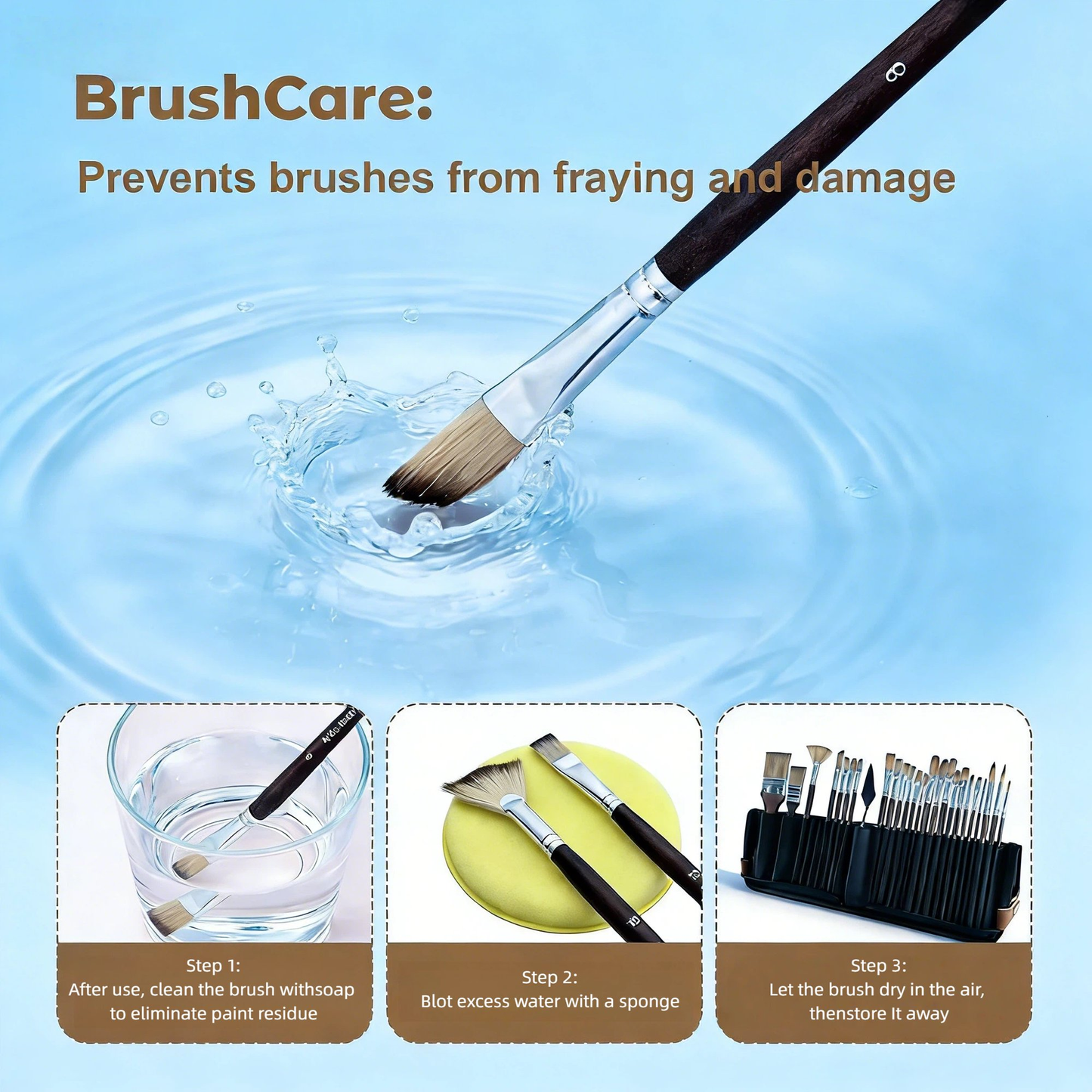 Paint Brushes for Acrylic Painting,ASOVNXF 26PCS Professional Nylon Hair Artist Paint Brush Set with Flat,Filbert,Fan,Dagger,Round,Cat Tongue,Palette Knife for Acrylic,Watercolor,Oil Painting