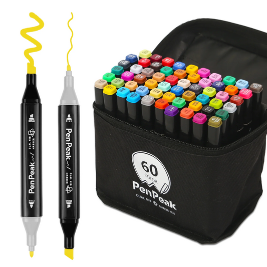 ASOVNXF Alcohol Markers,60 Colors Dual Tip Art Markers Set with Case,Chisel & Fine Drawing Markers for Artists Coloring Sketch Illustration,Coloring Marker for Kids Sketching Adult Coloring