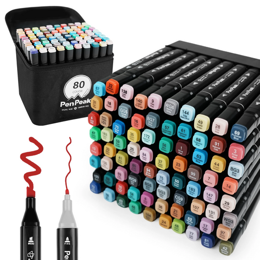 ASOVNXF Alcohol Markers,80 Colors Dual Tip Art Markers Set with Case,Chisel & Fine Drawing Markers for Artists Coloring Sketch Illustration,Coloring Marker for Kids Sketching Adult Coloring