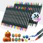 Acrylic Paint Markers, 36 Colors Dual Tip Acrylic Paint Pens for Wood, Canvas, Stone, Rock Painting, Glass, Ceramic Surfaces, DIY Crafts Making, 36 Dual Tip Acrylic Markers