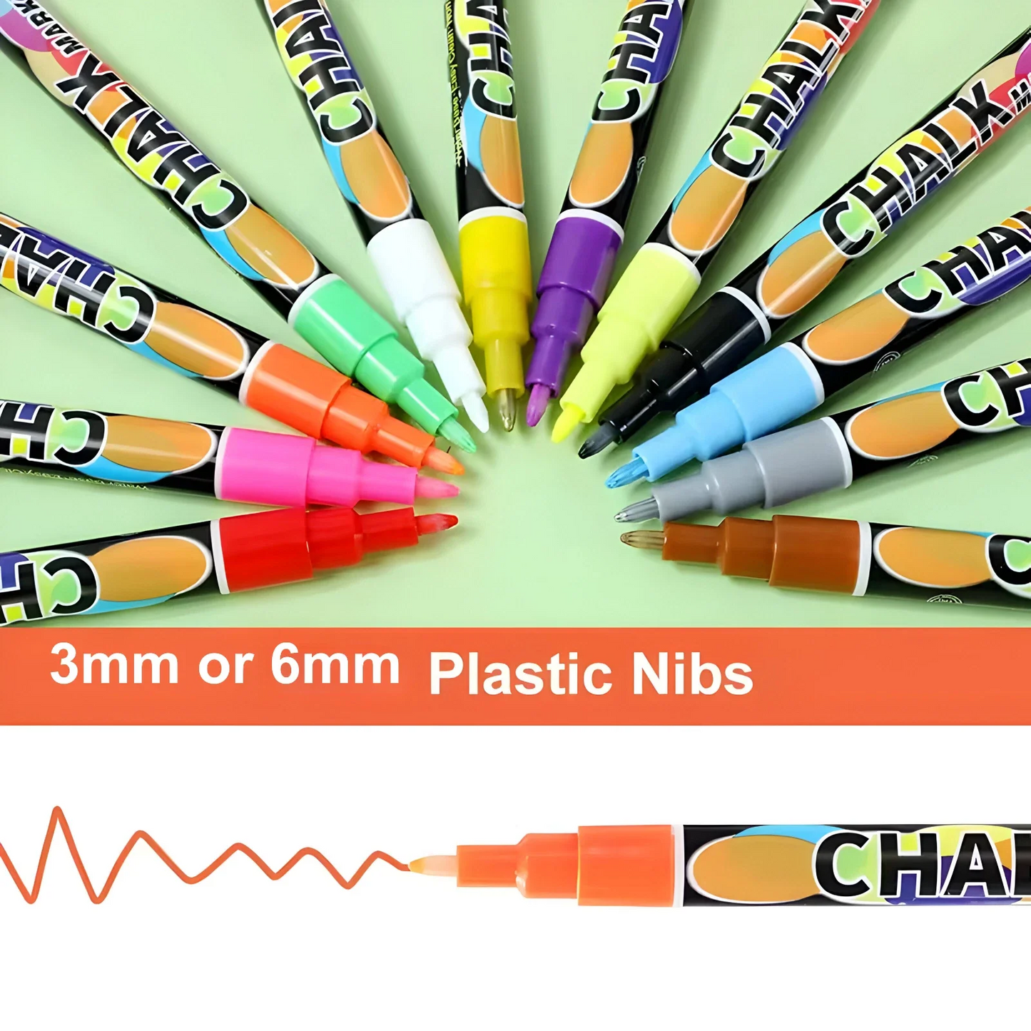 Liquid Chalk Markers Pens - 24 Colors Washable & Wet Erase Neon Chalk Makers for Blackboard, Chalkboard Signs, Glass Window, Graduation Celebration Art Diy Craft - Erasable Window Markers for Cars