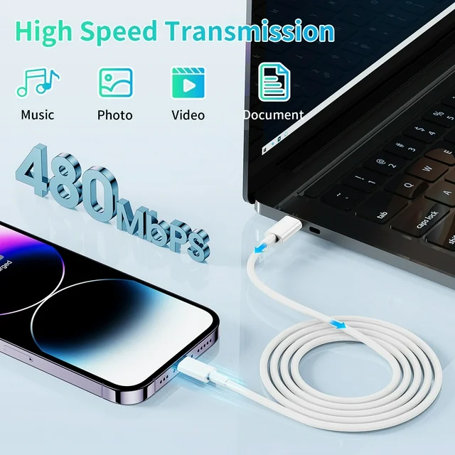 Charger for iPhone 16 15 Charger,20W PD+QC3.0 USB C Dual Port USB C Charger Block with 10FT USB C Charger Cable Compatible with iPhone 16/16 Pro Max/15 Series/iPad Pro,iPad Air 5/4,Mini
