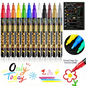 Liquid Chalk Markers for Blackboard & Glass, 12 Pack Dry Erase Marker Pens,Window Marker, Liquid Chalk Pens for Acrylic Dry Erase Board, Mirror, Car, Glass,Signs,Thin Chalkboard,1mm Point