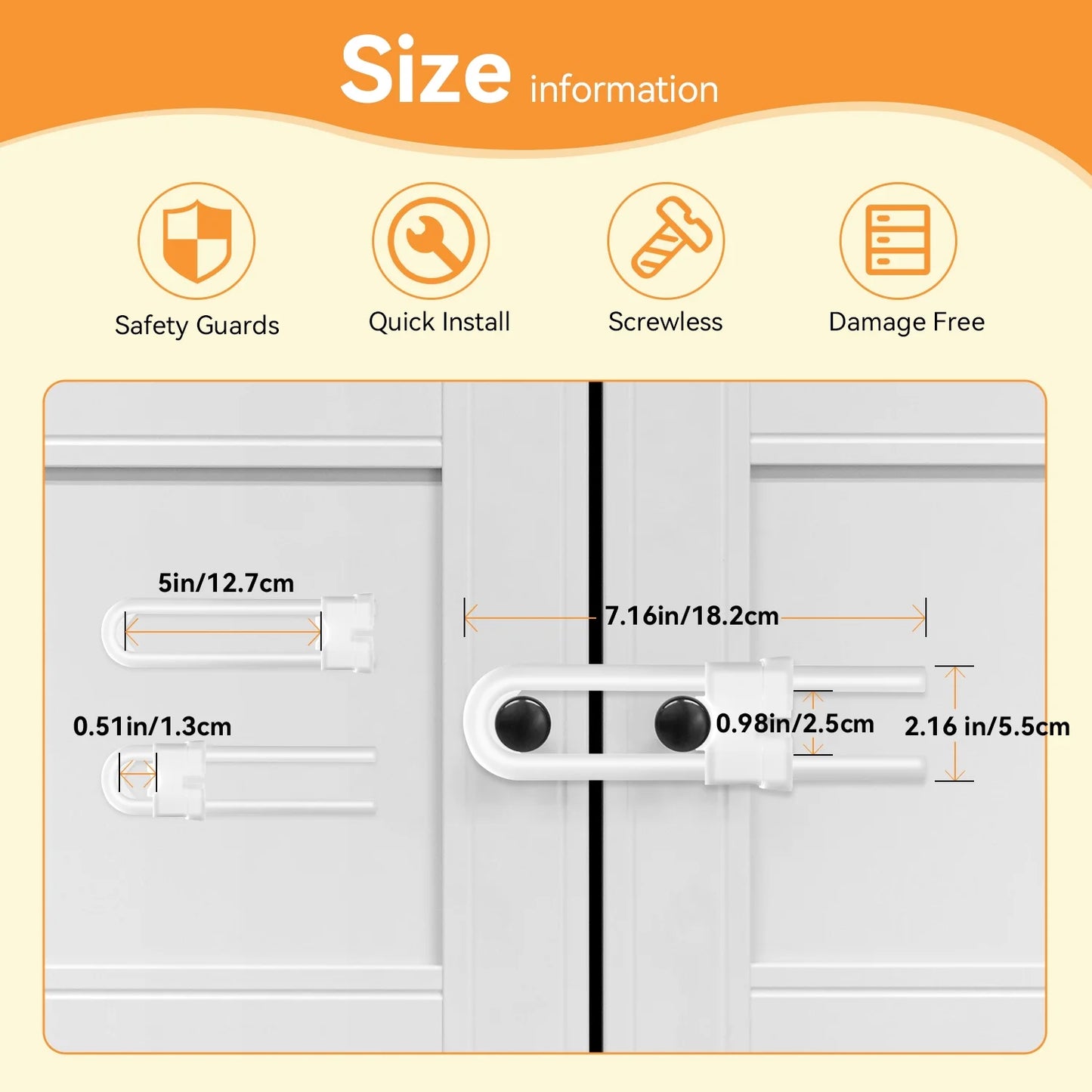 10 Pack Cabinet Locks Baby Proofing, Baby Proofing Cabinets, Adjustable U-Shaped Child Proof Locks Cabinets,Child Proof Cabinet Locks,Child Safety Cabinet Locksfor Wardrobe,Drawer,Fridge