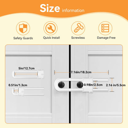 10 Pack Cabinet Locks Baby Proofing, Baby Proofing Cabinets, Adjustable U-Shaped Child Proof Locks Cabinets,Child Proof Cabinet Locks,Child Safety Cabinet Locksfor Wardrobe,Drawer,Fridge