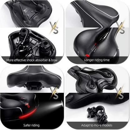 Bike Seat Cushion, Comfort Bike Saddle Mountain Bicycle Accessories for Men Women,Soft Wide bicycle seat Cushion Dual Shock Absorbing with Reflective for Exercise,Mountain Bikes