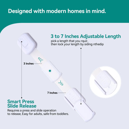 10 Pack Cabinet Locks Baby Proofing Cabinets. Child Proof Cabinet Locks-Safest,Quickest and Easiest Adhesive Cabinet Latches,No Drilling ,Multi-Purpose for Drawers,Ovens,Toilet Seats
