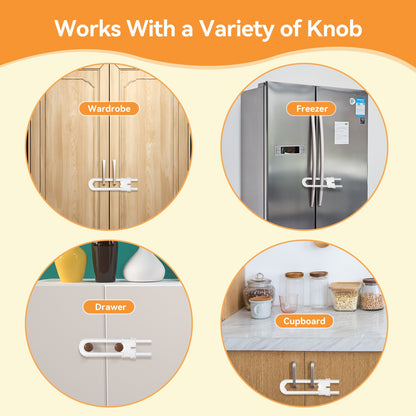 10 Pack Cabinet Locks Baby Proofing, Baby Proofing Cabinets, Adjustable U-Shaped Child Proof Locks Cabinets,Child Proof Cabinet Locks,Child Safety Cabinet Locksfor Wardrobe,Drawer,Fridge