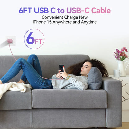 Charger iPhone 15 Charger Fast Charging iPhone 15 Pro Max Charger 6FT 2-Pack iPad Pro Charger for iPhone 15/iPhone 15 Pro/iPhone 15 Pro Max,iPad Pro,iPad Mini/Air4/Samsung/Android Phones