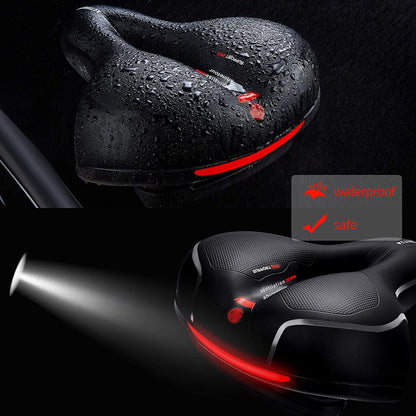 Bike Seat Cushion, Comfort Bike Saddle Mountain Bicycle Accessories for Men Women,Soft Wide bicycle seat Cushion Dual Shock Absorbing with Reflective for Exercise,Mountain Bikes