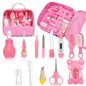 Baby Grooming Kit,13 in 1 Safety Newborn Nursery Care Set with Hair Brush Comb Nail Clipper Nasal Aspirator,Baby Essentials Kit for Newborn Girls Boys-Pink Baby Healthcare and Grooming Kit