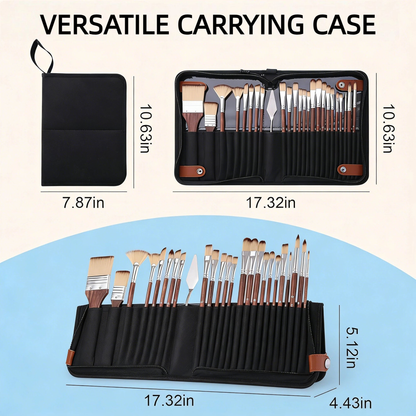 Paint Brushes for Acrylic Painting,ASOVNXF 26PCS Professional Nylon Hair Artist Paint Brush Set with Flat,Filbert,Fan,Dagger,Round,Cat Tongue,Palette Knife for Acrylic,Watercolor,Oil Painting