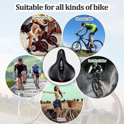 Bike Seat Cushion, Comfort Bike Saddle Mountain Bicycle Accessories for Men Women,Soft Wide bicycle seat Cushion Dual Shock Absorbing with Reflective for Exercise,Mountain Bikes
