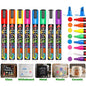 Chalk Markers, 8 Vibrant Dry Erase Markers Fine Tip,Liquid Chalk Markers for Blackboard,Windows, Glass, Chalkboard Markers with Reversible Tip,Whiteboard Markers Window Markers Erasable Pens