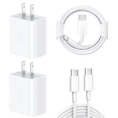 USB C Charger Fast Charging for iPhone 16 15 - 2Pack 20W PD USB C Wall Charger with 6FT Fast Charging Cable Compatible iPad Air 5th/4th, iPad Pro 12.9/11 inch, iPad 10th, iPhone 16 Pro Max/Plus